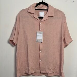 Cactus Men's Casual Pink Button Down Shirt